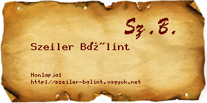 Szeiler Bálint névjegykártya